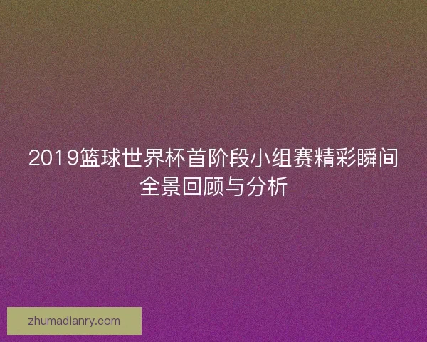 2019篮球世界杯首阶段小组赛精彩瞬间全景回顾与分析